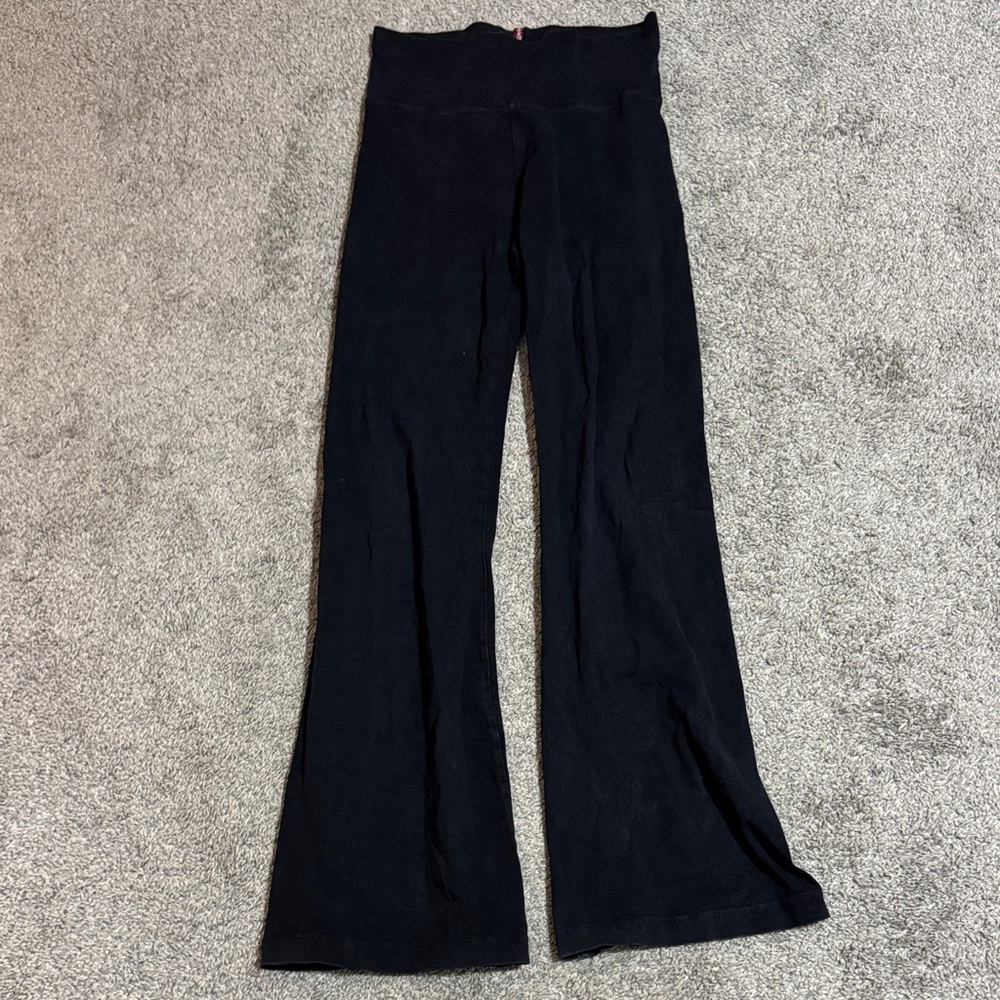 Hard Tail Black Foldover Flare Leggings